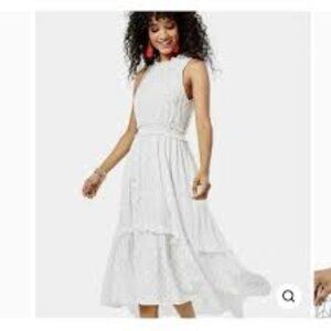 Lilly Pulitzer Chaya tiered midi dress resort white with gold flecks - Medium